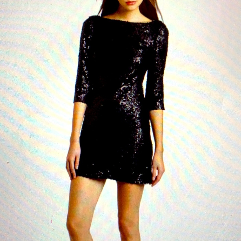Jessica Simpson Black Sequin Cocktail Dress, New